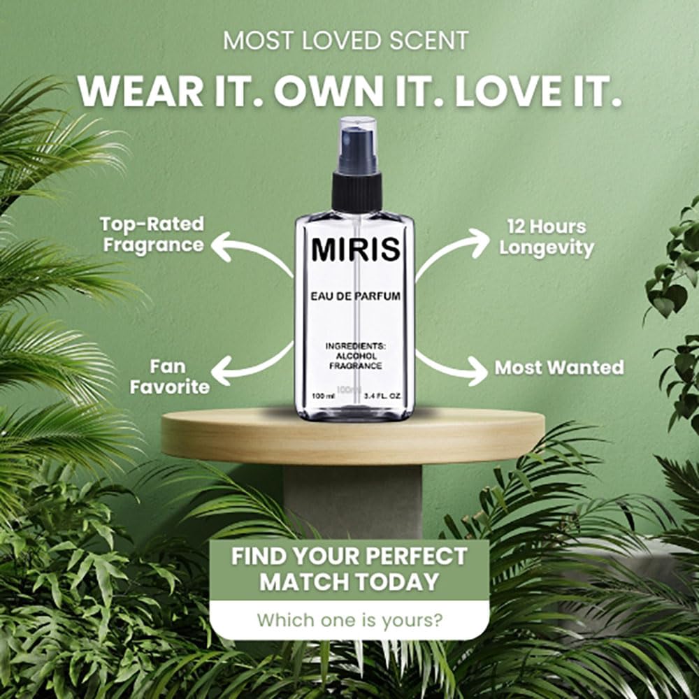 MIRIS No. 33636 – Inspired by Aqua Di Gi Absolu, Long-Lasting Men’s EDP, 3.4 fl oz / 100 ml