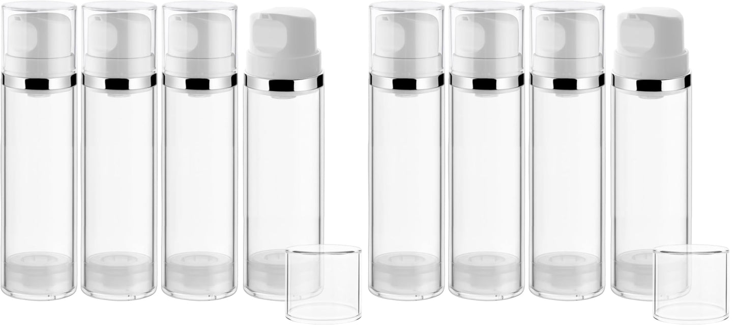 Mirrline 4-Piece 150ml Airless Pump Bottles | Vacuum Dispenser Travel Containers (2-Pack)