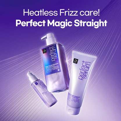 Mise En Scene Perfect Serum Magic Straight – Hair Taming Oil, Heat Protectant, Humidity Shield | Coconut Oil, Bergamot | 2.7 Fl Oz