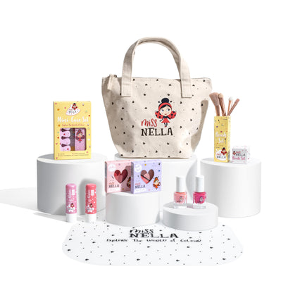 Miss Nella Special Edition Bag of Wonder – Hypoallergenic Kids Makeup & Nail Polish Set
