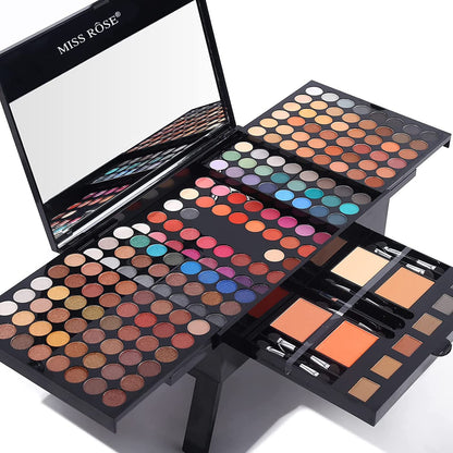 Miss Rose 190 Colors Cosmetic Make up Piano Box Set – All-in-1 Makeup Gift Set (Color A)