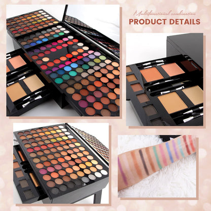 Miss Rose 190 Colors Cosmetic Make up Piano Box Set – All-in-1 Makeup Gift Set (Color A)