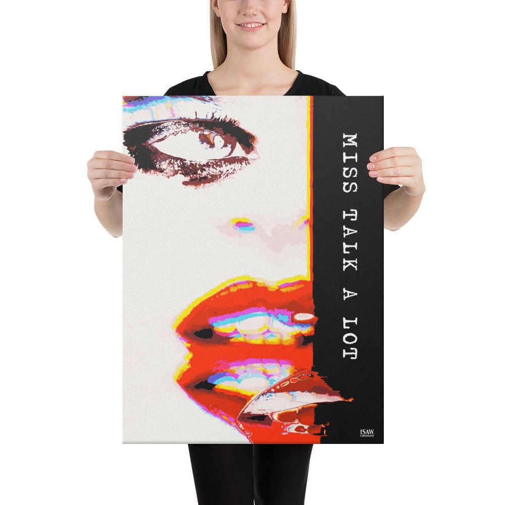 Miss Talk A Lot - Canvas Print