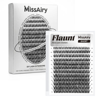 MissAiry Flaunt Lash Clusters 8-14mm Wispy D-Curl Eyelash Extensions