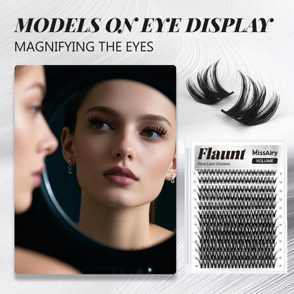 MissAiry Flaunt Lash Clusters Wispy 8-18mm – D-Curl Wet Look DIY Lashes