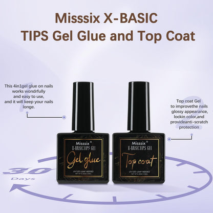 Misssix French Tip Press On Nails – 160Pcs Short Square Gel Tips Starter Kit