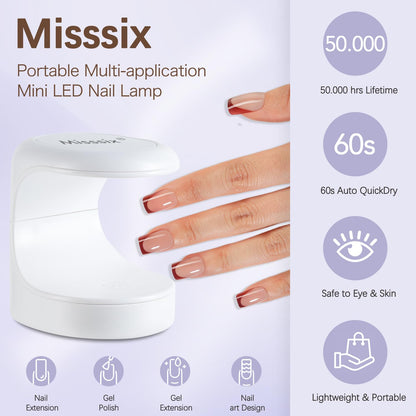 Misssix French Tip Press On Nails – 160Pcs Short Square Gel Tips Starter Kit