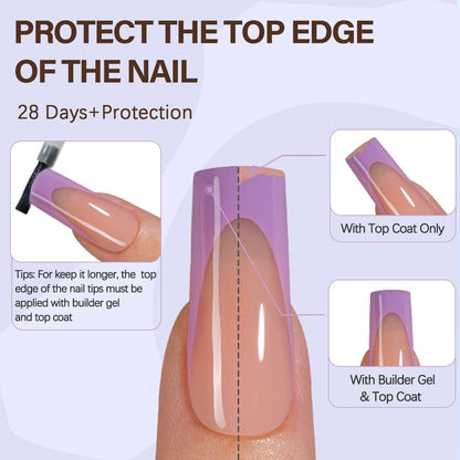 Misssix XBASICTIPS French Tip Press On Nails – 300Pcs Soft Gel Tips, 15 Sizes, No Filing Needed