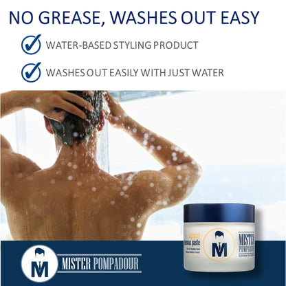 Mister Pompadour Natural Beeswax Paste — High Hold, Matte Finish, Water Based, 2oz