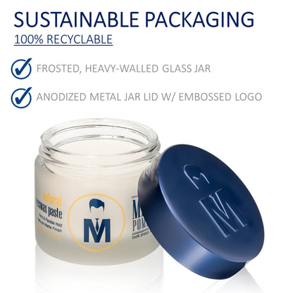 Mister Pompadour Natural Beeswax Paste — High Hold, Matte Finish, Water Based, 2oz