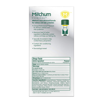 Mitchum Men Clinical Soft Solid Antiperspirant Deodorant Unscented – 1.6 Ounce | 48-Hour Protection