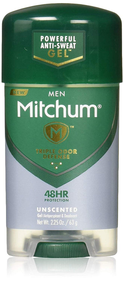 Mitchum Clear Gel Unscented Anti-Perspirant & Deodorant for Men - 2.25 oz (3 Pack)