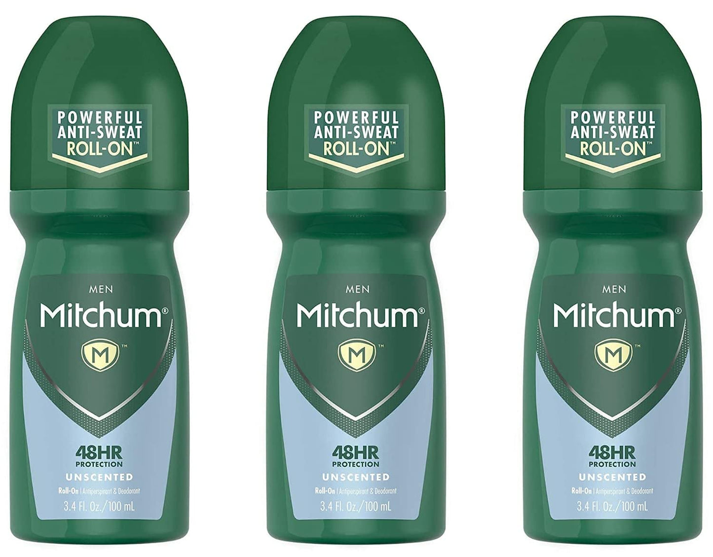 Mitchum Invisible Unscented Roll-On Anti-Perspirant & Deodorant — Pack of 3