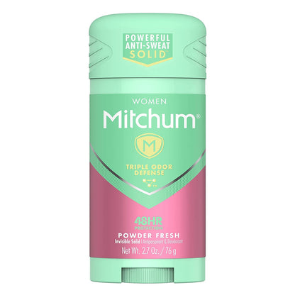 Mitchum For Women Triple Odor Defense Invisible Solid Antiperspirant – Pack of 2