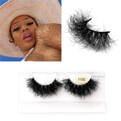 Miuhair Beauty Fluffy Mink Lashes – 25mm 5D Dramatic False Eyelashes, Reusable Real Mink