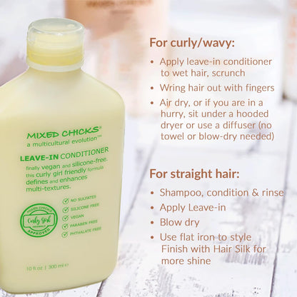 Mixed Chicks Curly Friendly Leave-In Conditioner – Lightweight Hydration for Curls, 10 oz