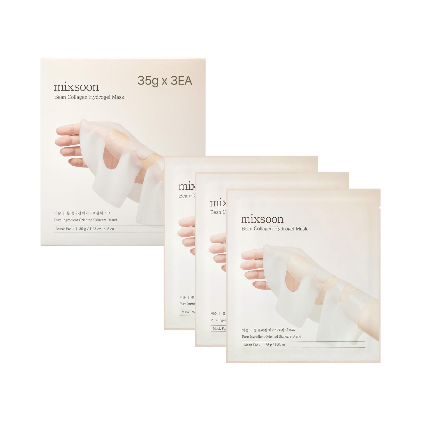 Mixsoon Bean Collagen Hydrogel Mask – Hydration, Firming & Soothing (3ea, 35g)