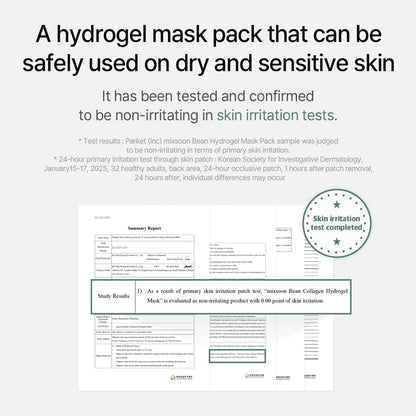 Mixsoon Bean Collagen Hydrogel Mask – Hydration, Firming & Soothing (3ea, 35g)