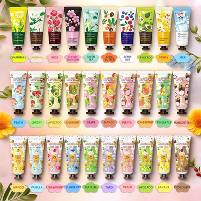MIYUELENI 30-Pack Hand Cream Gift Set – 20ml Travel-Size Moisturizers for Dry Hands, Ideal Gifts