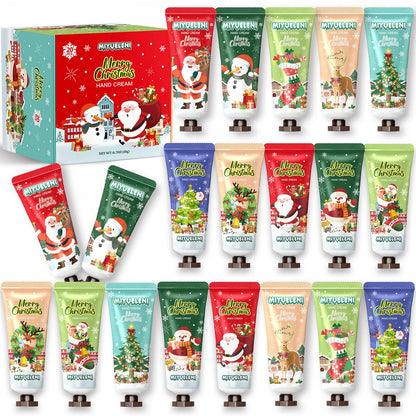 MIYUELENI 20 Pack Christmas Hand Lotion Gift Set – 20ml Travel-Size Moisturizing Hand Creams for Stockings & Bulk Gifts
