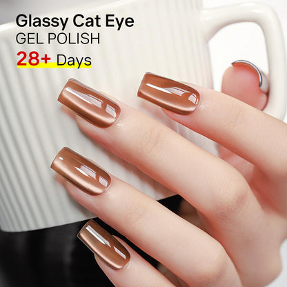MIZHSE 8 Colors Cat Eye Gel Nail Polish Kit with Magnet Stick – Holographic Shimmer
