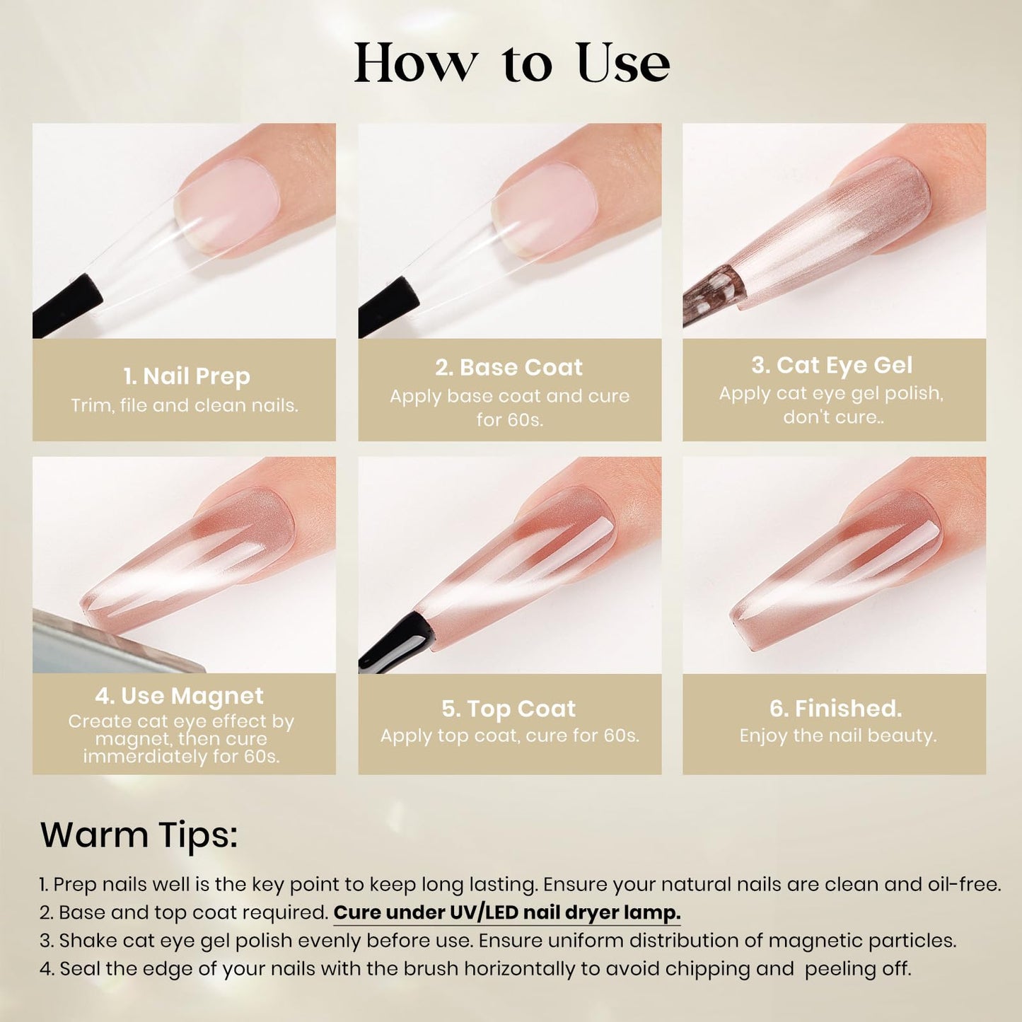 MIZHSE 8 Colors Cat Eye Gel Nail Polish Kit with Magnet Stick – Holographic Shimmer
