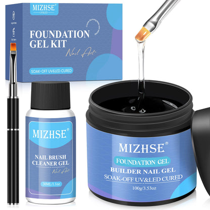 MIZHSE 100ml Gel Base Coat – Clear Foundation for Long-Lasting Soak-Off Gel Nails Kit