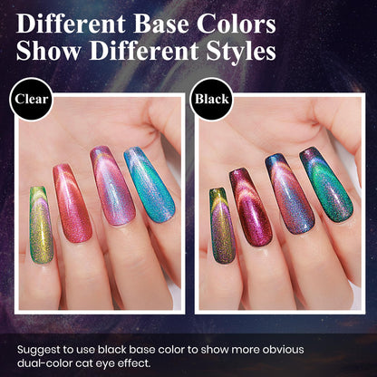 MIZHSE 9D Cat Eye Gel Nail Polish Kit — 6 Colors + 2 Magnetic Sticks (10 ml) | Soak-Off Gel Polish