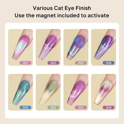 MIZHSE Cat Eye Gel Nail Polish Kit – Gemstone Magnetic Set