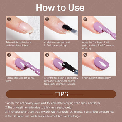 MIZHSE Quick Dry Nail Polish Set – 24 Colors, Fast Air-Dry, Fall/Winter Shades