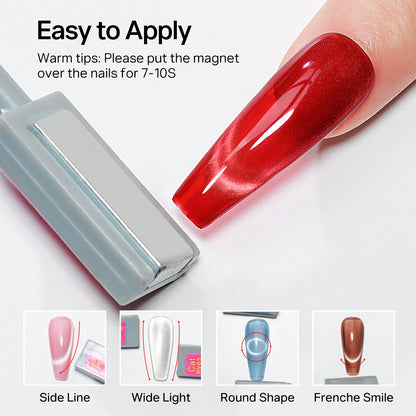 MIZHSE Cat Eye Gel Nail Polish Kit – 20 Magnetic Colors & Magnet Stick for DIY Home Salon
