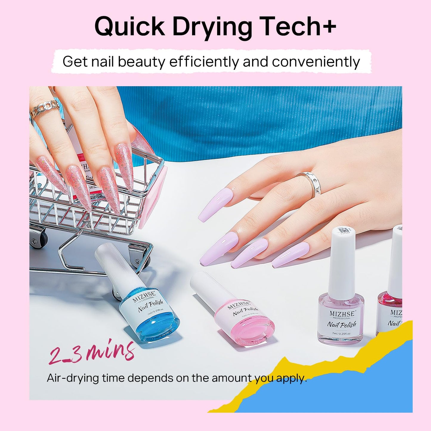 MIZHSE Quick Dry Nail Polish Set – 24 Colors, Oil-Based, Fast Dry, Neon Glitter Collection