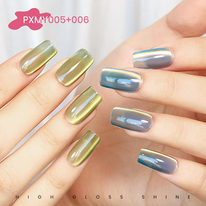 MIZHSE Cat Eye Gel Nail Polish Kit – 8 Dawn Colors with Magnetic Stick