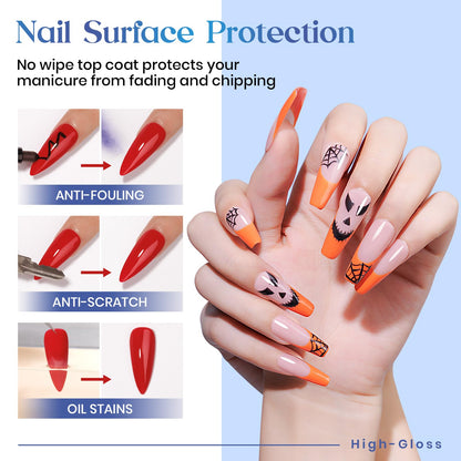 MIZHSE 100ml No-Wipe Gel Top Coat – High-Gloss, Long-Lasting Nail Finish Gift Kit