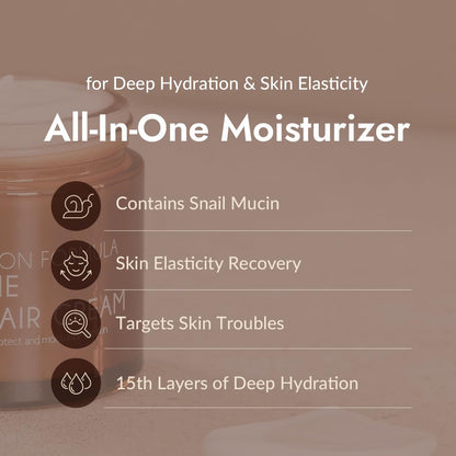 MIZON All-in-One Snail Repair Cream | Hydrating Korean Moisturizer with Snail Mucin & 12 Extracts (Travel Size 1.18 oz)
