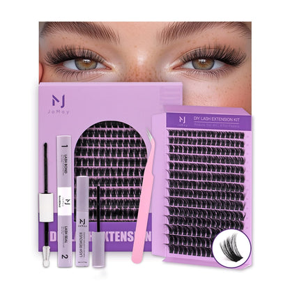 MJJOMAY Fluffy Lash Clusters 280pcs – 100D Volume Lash Kit with Bond & Seal