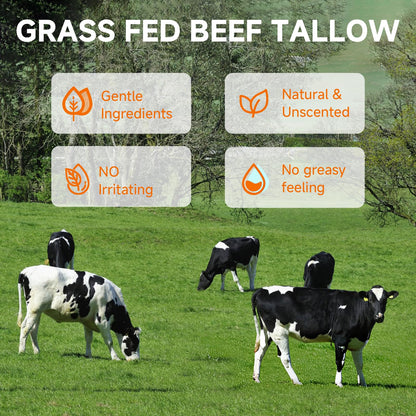 MKZEA Tallow Sunscreen – Reef Safe Travel Sunblock for Face & Body, Grass-Fed Natural, 2-Pack