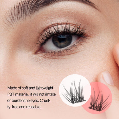 MLEN DIARY DIY Eyelash Extension Kit – 114 Pcs, 10–16mm Manga Clusters, Lash Bond & Remover