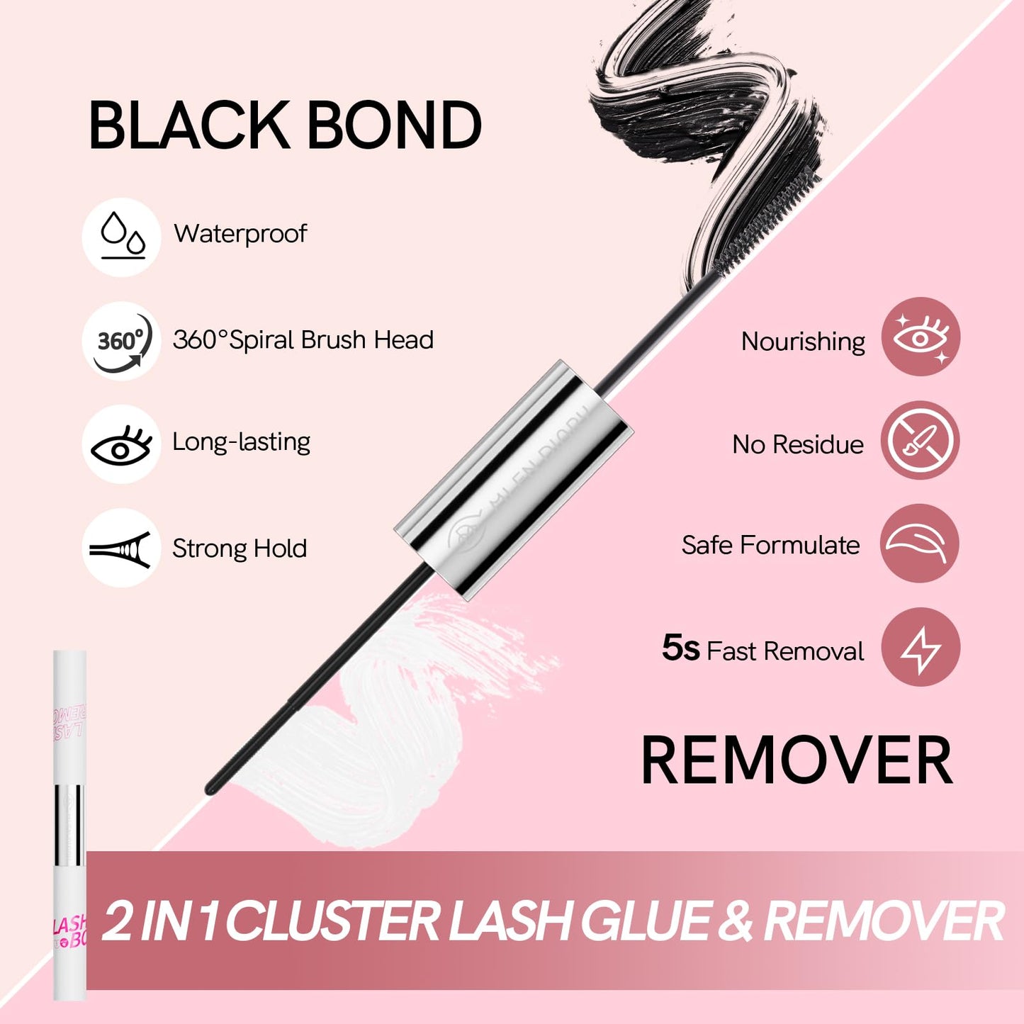 MLEN DIARY DIY Eyelash Extension Kit – 114 Pcs, 10–16mm Manga Clusters, Lash Bond & Remover