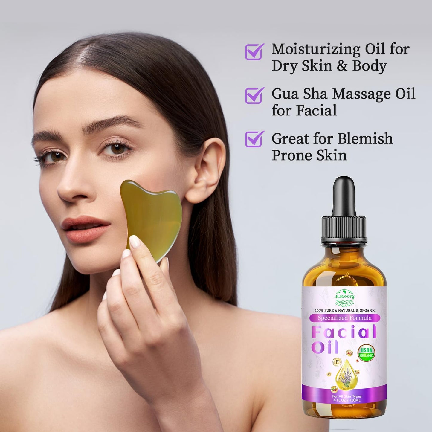 MMPANG Lavender Oil for Face – Organic Facial Oil with Rosehip, Vitamin E, Frankincense & Pomegranate (4oz)