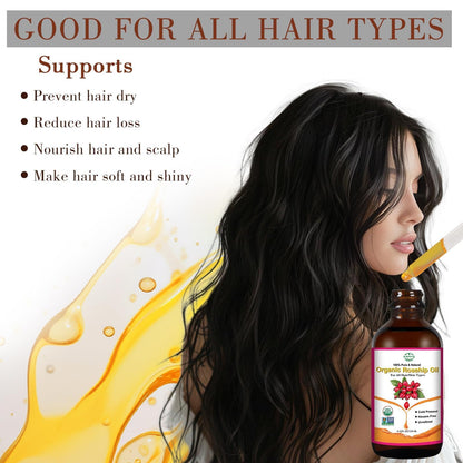 MMPANG 100% Pure Rosehip Oil – Organic, Cold-Pressed, Hexane-Free