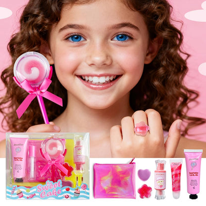 M&U MAKE YOU UP Lip Gloss Set for Girls – 11-Piece Lip Gloss Collection with Ice Cream & Lollipop Shapes