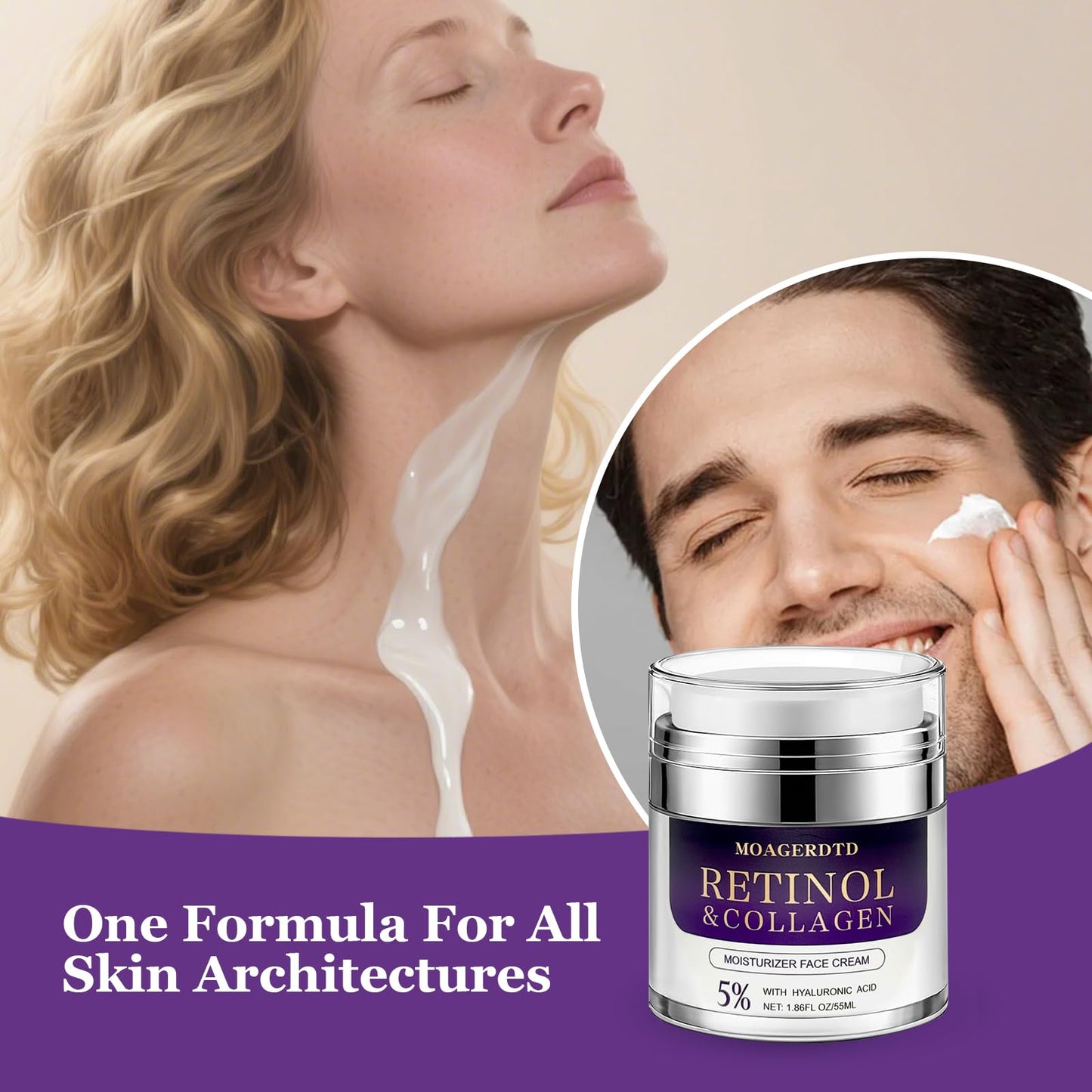 MOAGERDTD Retinol Collagen Cream – Day & Night Hydration for Anti-Aging