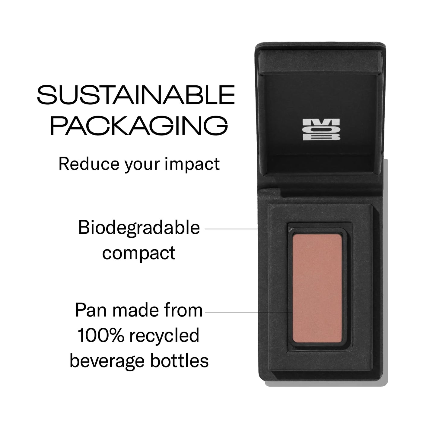 MOB Beauty Eyeshadow M1 Matte Dusty Rose – Cool-Toned Pink, Talc-Free, Vegan & Cruelty-Free, Long-Wear Refillable Compact