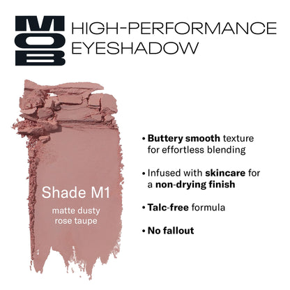 MOB Beauty Eyeshadow M1 Matte Dusty Rose – Cool-Toned Pink, Talc-Free, Vegan & Cruelty-Free, Long-Wear Refillable Compact