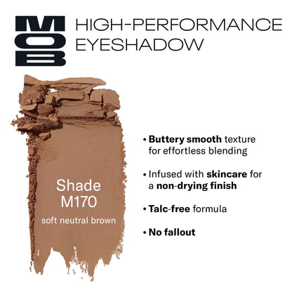 MOB Beauty Eyeshadow M170 Matte – Soft Neutral Brown, Talc-Free, Vegan, Cruelty-Free, Long-Wear, Refillable Compact