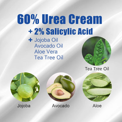 MOC LINK Urea Cream 60% + 2% Salicylic Acid for Feet – Deep Hydration & Softening (10.1 oz)