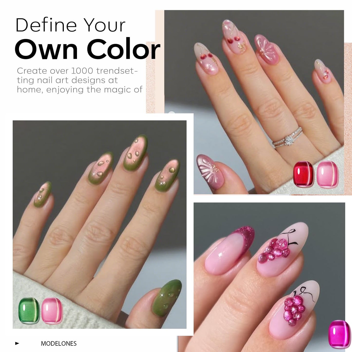 Modelones Cat Eye Gel Nail Polish Set – 6 Colors, 9D Magnetic Glitter, 7ml Each