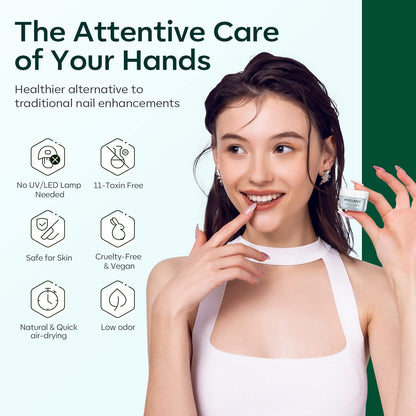 Modelones Acrylic Powder Kit — 6 Spring Colors for DIY Nail Art (Sage Green, Mist Blue, Light Grey, Dark Olive, Matcha, Avocado) - No Lamp Needed