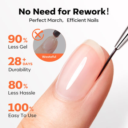 Modelones Builder Nail Gel 7-in-1 Clear Gel with 9mm Brush | 15ml, LED Curing